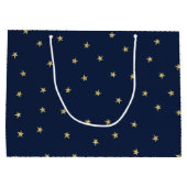 Navy Gold Happy Birthday Large Cadeautasje (Achterkant)