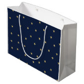 Navy Gold Happy Birthday Large Cadeautasje (Achterkant Gekanteld)