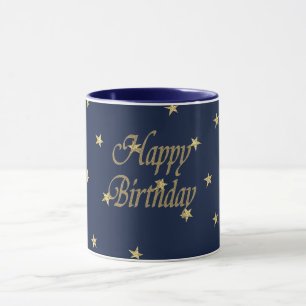 Navy Gold Happy Birthday Mok