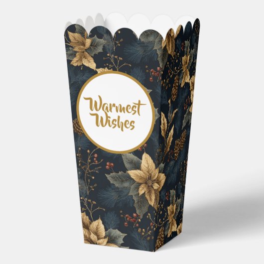 Navy Gold Holly Medallion Pattern Bedankdoosjes (Achterkant)