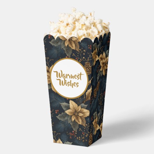 Navy Gold Holly Medallion Pattern Bedankdoosjes (Popped)