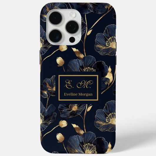 Navy Gold iPhone Case Chic Girls Birthday Keepsake (Achterkant)