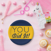 Navy & Gold je deed het Afstuderen Papieren Bordje (Feest)