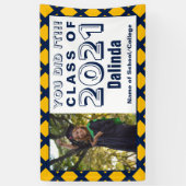 Navy & Gold je deed het Afstuderen Spandoek (Verticaal)