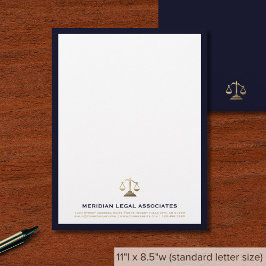 Navy Gold Justice schaal Letterhead Briefhoofd