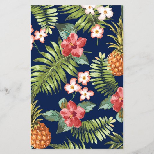 Navy & Gold | Kaart van het menu Tropische zomerwe (Achterkant)