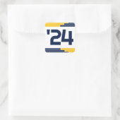 Navy & Gold Klasse van '24 Afstuderen Vierkante Sticker (Tas)
