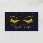 Navy & Gold Lash Technician Visitekaartje Elegant (Voorkant)