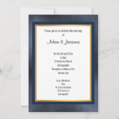 NAVY GOLD LAYERED EMBOSSED WEDDING INVITATION KAART (Voorkant)