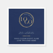 Navy & Gold Logo Corporate Business Event Branded Servet (Voorkant)