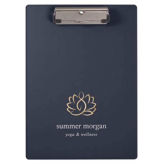 Navy & Gold Lotus Logo Klembord (Voorkant)