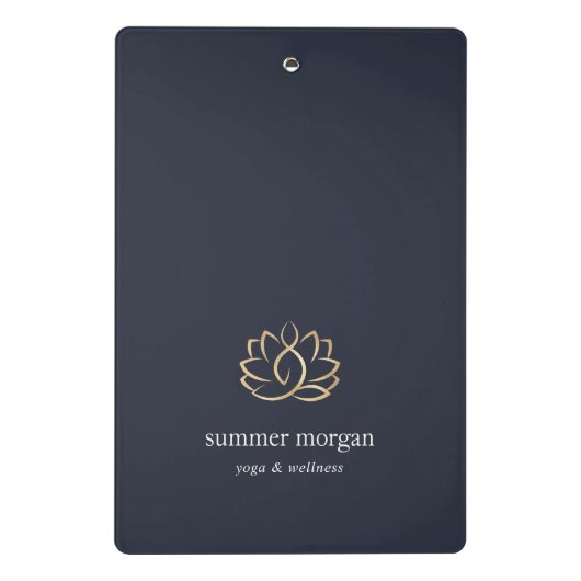 Navy & Gold Lotus Logo Mini Klembord (Achterkant)