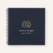 Navy & Gold Lotus Logo Notitieboek (Voorkant)