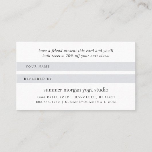 Navy & Gold Lotus Logo | Yoga Wellness Spa Aanbevelingskaartje (Achterkant)