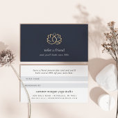 Navy & Gold Lotus Logo | Yoga Wellness Spa Aanbevelingskaartje