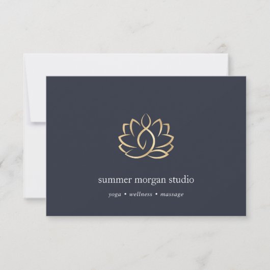 Navy & Gold Lotus | Massagespa Cadeaucertificaat (Voorkant)