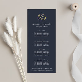 Navy & Gold Lotus | Prijsstelling of diensten in v Reclamekaart