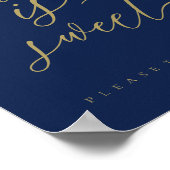Navy Gold Love is Sweet Poster (Hoek)