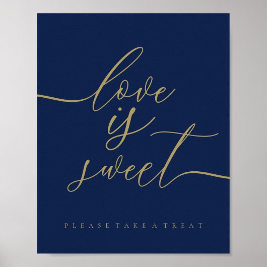 Navy Gold Love is Sweet Poster (Voorkant)