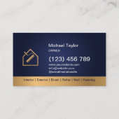 Navy Gold Luxe Professionele Schilderservice Visitekaartje (Achterkant)