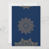 Navy & Gold Mandala - Elegante huwelijksuitnodigin Kaart (Achterkant)