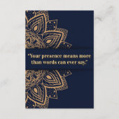 Navy & Gold Mandala Invitation Informatiekaartje (Achterkant)