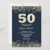 Navy & Gold Mannen of vrouwen 50e verjaardag Kaart (Voorkant)