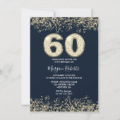 Navy & Gold Mannen of vrouwen 60e verjaardag Kaart (Voorkant)