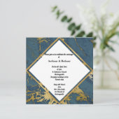 Navy Gold Marble geïnspireerd Abstract Gold 2 brui Kaart (Staand voorkant)