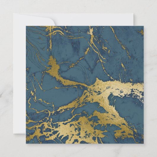 Navy Gold Marble geïnspireerd Abstract Gold 2 brui Kaart (Achterkant)