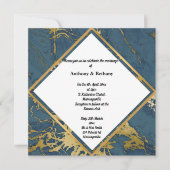 Navy Gold Marble geïnspireerd Abstract Gold 2 brui Kaart (Voorkant)