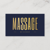 Navy & Gold Massage Therapeut QR Code en Logo Visitekaartje (Voorkant)