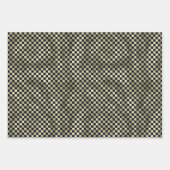 Navy gold metallic checker pattern Christmas Inpakpapier Vel (Voorkant 3)