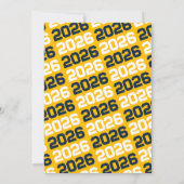 Navy & Gold Modern Afstuderen Fotouitnodiging Kaart (Achterkant)