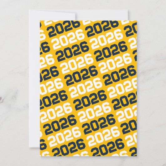 Navy & Gold Modern Afstuderen Fotouitnodiging Kaart (Achterkant)