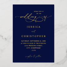 Navy & Gold Modern Calligraphy 3 Wedding