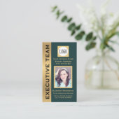 Navy Gold Modern Custom Visitekaartje (Staand voorkant)