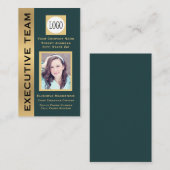 Navy Gold Modern Custom Visitekaartje (Voorkant / Achterkant)