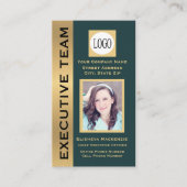 Navy Gold Modern Custom Visitekaartje (Voorkant)