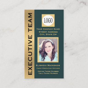 Navy Gold Modern Custom Visitekaartje