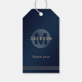 Navy Gold modern, eenvoudig gepersonaliseerd monog Cadeaulabel (Voorkant)