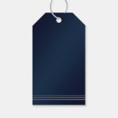 Navy Gold modern, eenvoudig gepersonaliseerd monog Cadeaulabel (Achterkant)