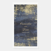 Navy & Gold Modern Waterverf Wedding Servet (Voorkant)