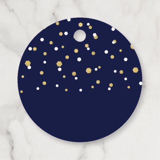 Navy & Gold | Moderne pensionering - Hartelijk dan Bedankjes Labels (Achterkant)