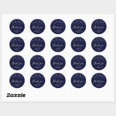 Navy & Gold | Moderne pensionering - Hartelijk dan Ronde Sticker (Vel)
