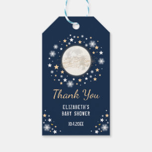 Navy Gold Moon Baby shower Favors Twinkle Star Cadeaulabel