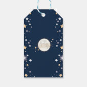 Navy Gold Moon Baby shower gunsten Twinkle Star Cadeaulabel (Achterkant)