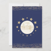 Navy Gold Moon & Stars Baby shower Bedankkaart (Achterkant)