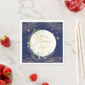 Navy Gold Moon & Stars Greenery Baby shower Servet (Insitu)