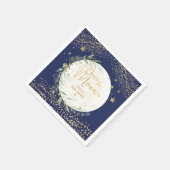 Navy Gold Moon & Stars Greenery Baby shower Servet (Hoek)